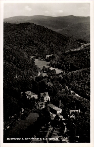 Ak Stammberg Schriesheim an der Bergstraße, Fliegeraufnahme