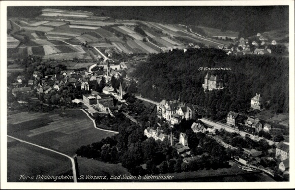 Ak Bad Soden Salmünster in het Kinzigtal Hessen, luchtfoto van het rusthuis St. Vinzenz