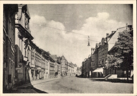 KP Marktredwitz w Fichtelgebirge, ulica w budynku w stylu historycznym, spokojna atmosfera
