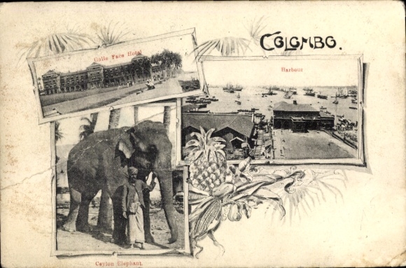 Ak Colombo Ceylon Sri Lanka, Galle Face Hotel, Ceylon Elephant,  Harbour