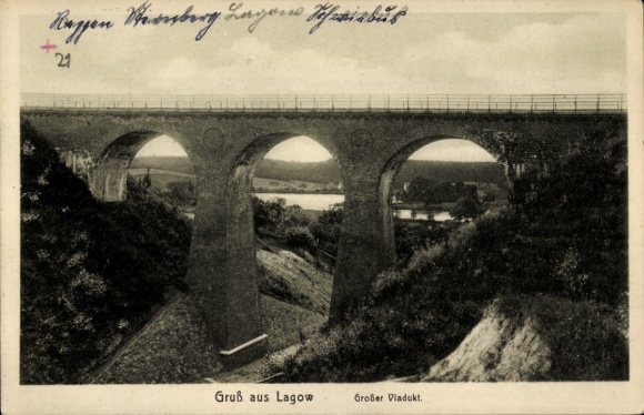 Ak Łagów Powiat Świebodziński Lagow Neumark Ostbrandenburg, Großes Viadukt