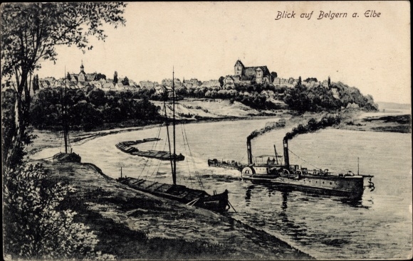 PC Belgern in Saxony, panorama, steamer