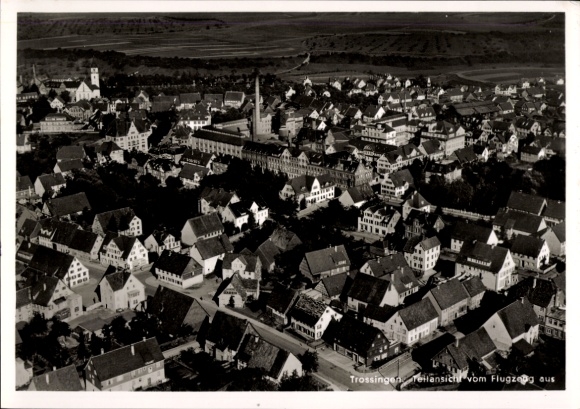 Postcard Trossingen auf der Baar, aerial photograph