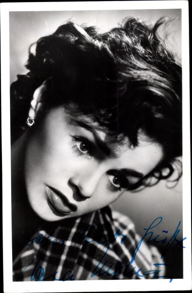 Photo actress Vera Molnar, portrait, autograph