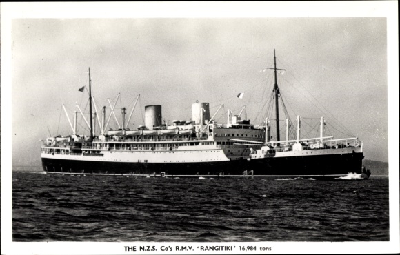 Ak Steamer Rangitiki, stoomschip, New Zealand Line
