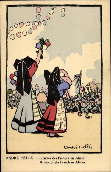 Künstler Ak Helle, Andre, L'entrée des Français en Alsace
