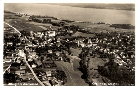 Ak Utting am Ammersee Oberbayern, Fliegeraufnahme