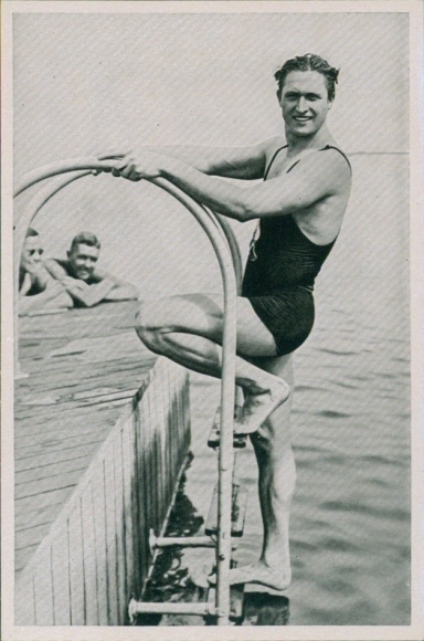 Collector's card Olympics 1936, swimmer Peter Fick