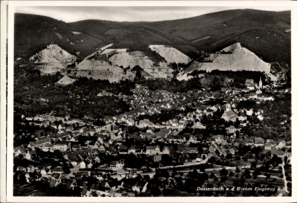 Postcard Dossenheim on the Bergstraße Baden, aerial photograph