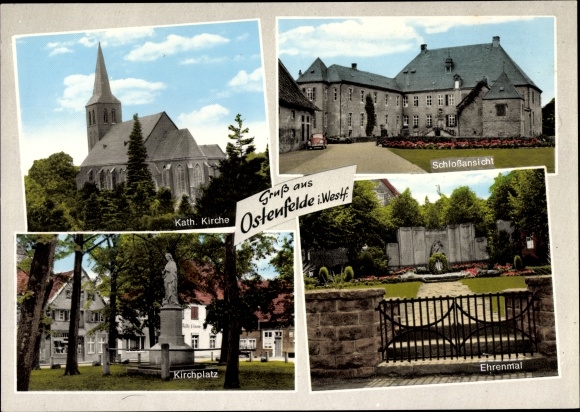 PC Ostenfelde Ennigerloh in Westphalia, Catholic church, castle, memorial, church square
