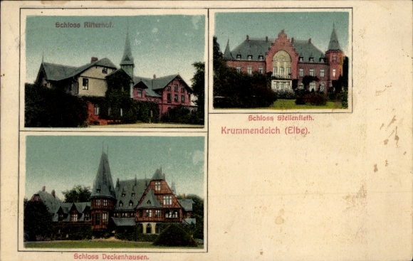 Ak Krummendeich aan de Elbe, kasteel Ritterhof, Deckenhausen, Stellenfleth