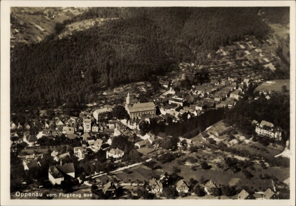 Ak Oppenau im Schwarzwald, Fliegeraufnahme