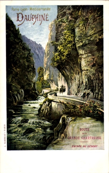 Postcard Grande Chartreuse Isere, Paris Lyon Mediterranee, Dauphine, Entree du Desert