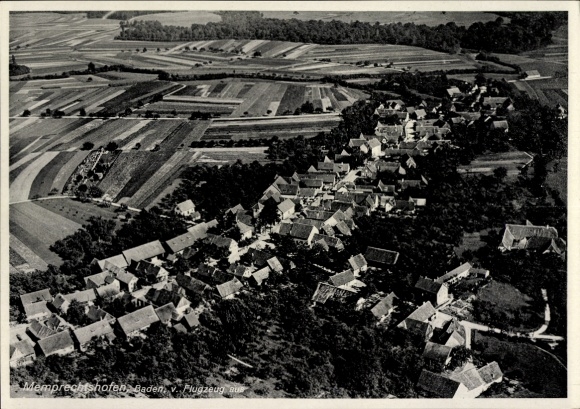 Postcard Memprechtshofen Rheinau in Baden, aerial photograph