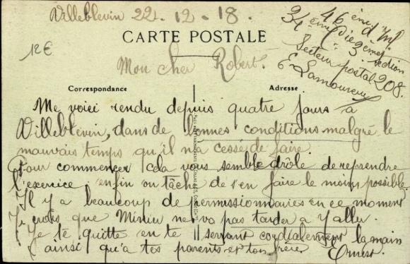 Postcard Villeblevin Yonne, Gare de Villeneuve la Guyard