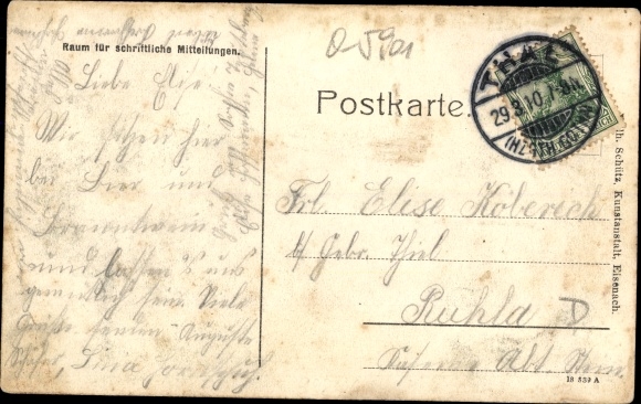 Postcard Seebach in the Wartburg district, general view, Gasthaus zum Thüringer Hof