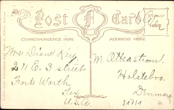 Briefkaart Fort Worth Texas de VS, Post
