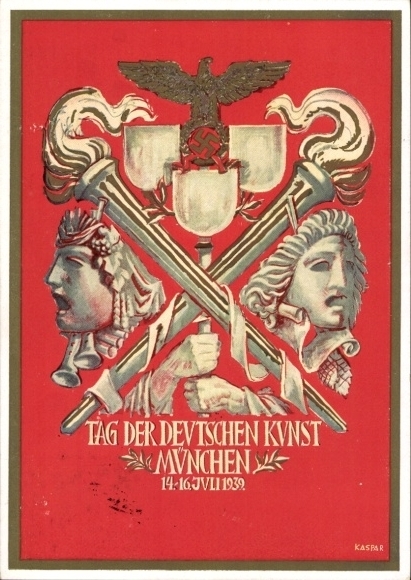 Postal stationery artist Postcard Kaspar, Munich, Day of German Art, 14-16 July 1939