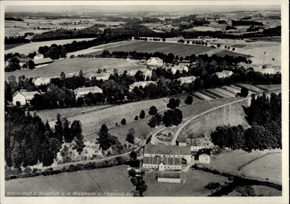 Postcard Wöllershof Störnstein in the Upper Palatinate Bavaria, aerial photograph