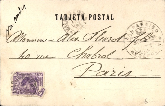 Postcard Valparaíso Chile, Baños Mira-Mar