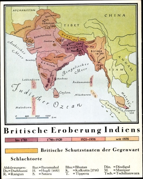 Collection picture robbery state England No. 63, British conquest of India, map