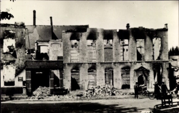 Ak Middelburg Zeeland Niederlande, Zerstörte Gebäude, Ruinen, Trümmer, historische Stätte