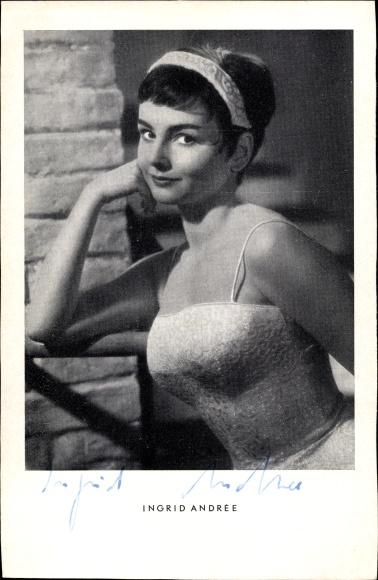 Ak Schauspielerin Ingrid Andree, Portrait, Autogramm