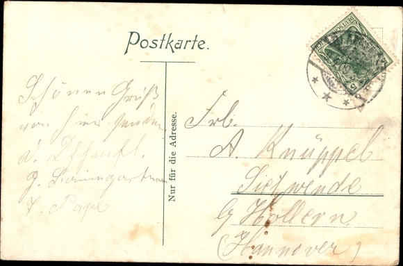 PC Hamburg Altona Blankenese, woman in national costume, total view of the village