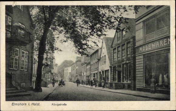Ak Elmshorn Sleeswijk Holstein, Königstrasse, modewinkel