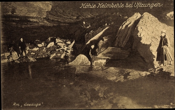 Ak Uftrungen Zuid-Harz, Heimkehle-grot, Am Seeauge