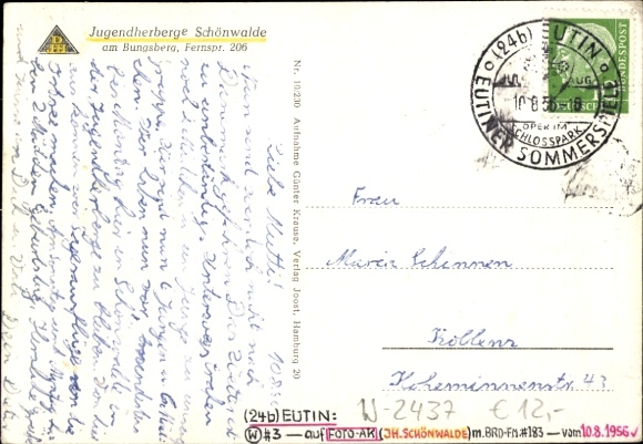 Postcard Schönwalde am Bungsberg in Ostholstein, youth hostel