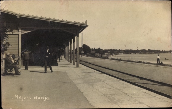 Ak Majori Majorenhof Jūrmala Riga Beach Letland, treinstation, spoorzijde