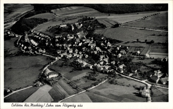 Postcard Caldern Lahntal near Marburg, aerial photograph