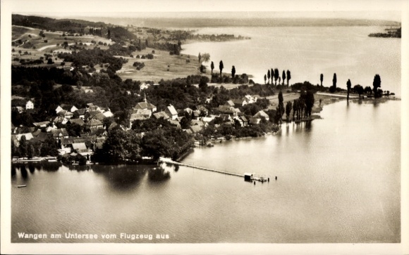 Ak Wangen am Untersee Öhningen in Baden, luchtfoto