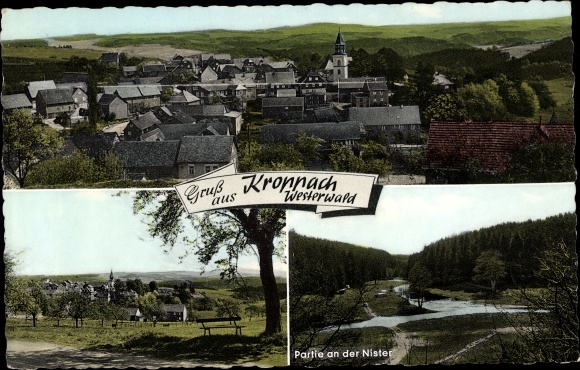 Postcard Kroppach in the Westerwald, long shot, lot at the Nister