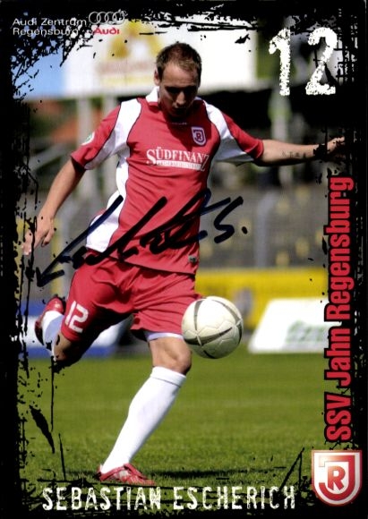 Autograph card footballer Sebastian Escherich, SSV Jahn Regensburg, autograph