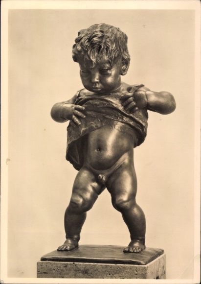 Ak Plastik von Gustav A. Bredow, Brunnenbuberl, HDK 358, Photo Hoffmann