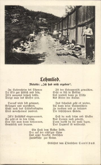 Postcard Bad Sobernheim an der Nahe, Lehmlied, spa guests in the mud bath