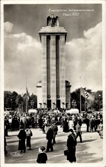 Postcard Paris, International Exhibition 1937, German Pavilion