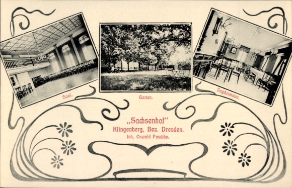 Postcard Klingenberg in the Erzgebirge Saxony, Sachsenhof, hall, hunting room