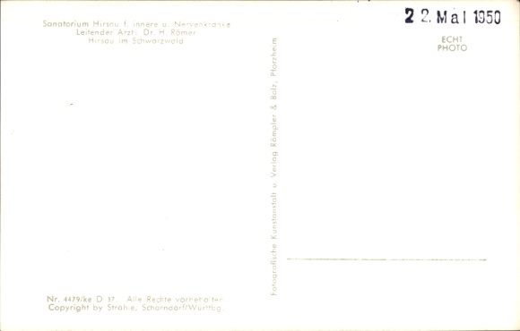 Postcard Hirsau Calw in the Black Forest, sanatorium, aerial photograph