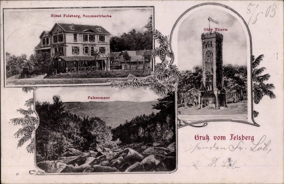 Ak Reichenbach Lautertal im hessischen Odenwald, Hotel Felsberg