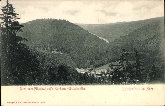 Postcard Lautenthal Langelsheim in the Upper Harz, Flösshai, Kurhaus Hüttschenthal