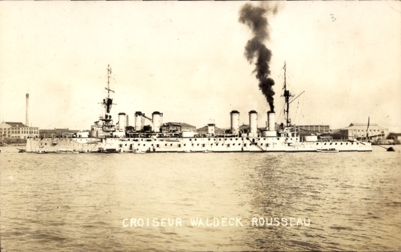 Ak Französischer Panzerkreuzer Waldeck-Rousseau, Kriegsschiff