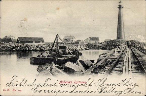 Postcard Andenes Norway, lighthouse