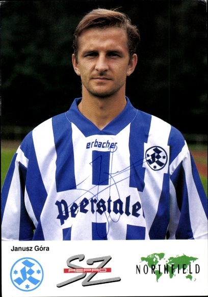 Karta autograf piłkarza Janusza Góry, Stuttgarter Kickers, autograf