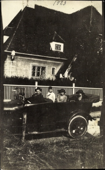 Postcard Hubertushof Gerabronn in Württemberg, automobile
