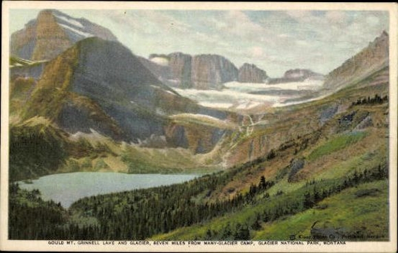 11 oude foto's van diverse meren en landschappen van Montana USA, diverse uitzichten