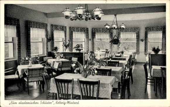 Postcard Mintard Mülheim an der Ruhr, To the academic shoemaker, Interior