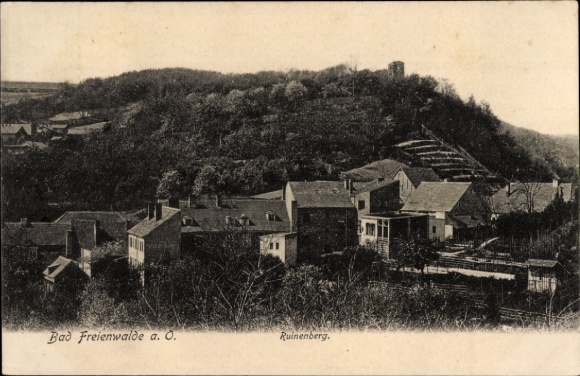 Postcard Bad Freienwalde an der Oder, partial view, Ruinenberg